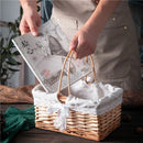 Axyaa Willow Rattan Bride Flower Basket with Handle, Hand-Woven Weaving Basket