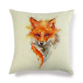 Axyaa Fox Pattern Linen Pillow Cover 45*45cm