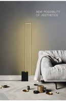 Axyaa Nordic Geometric LED Floor Lamp, Modern Dimmable Stand Light for Living Room