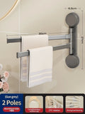 Axyaa Rotating Towel Rack: Bathroom & Kitchen Suction Cup Towel Rod