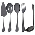 Axyaa Black Flatware Serving Set - 7Pcs Buffet Catering Utensils Kit