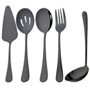Axyaa Black Flatware Serving Set - 7Pcs Buffet Catering Utensils Kit