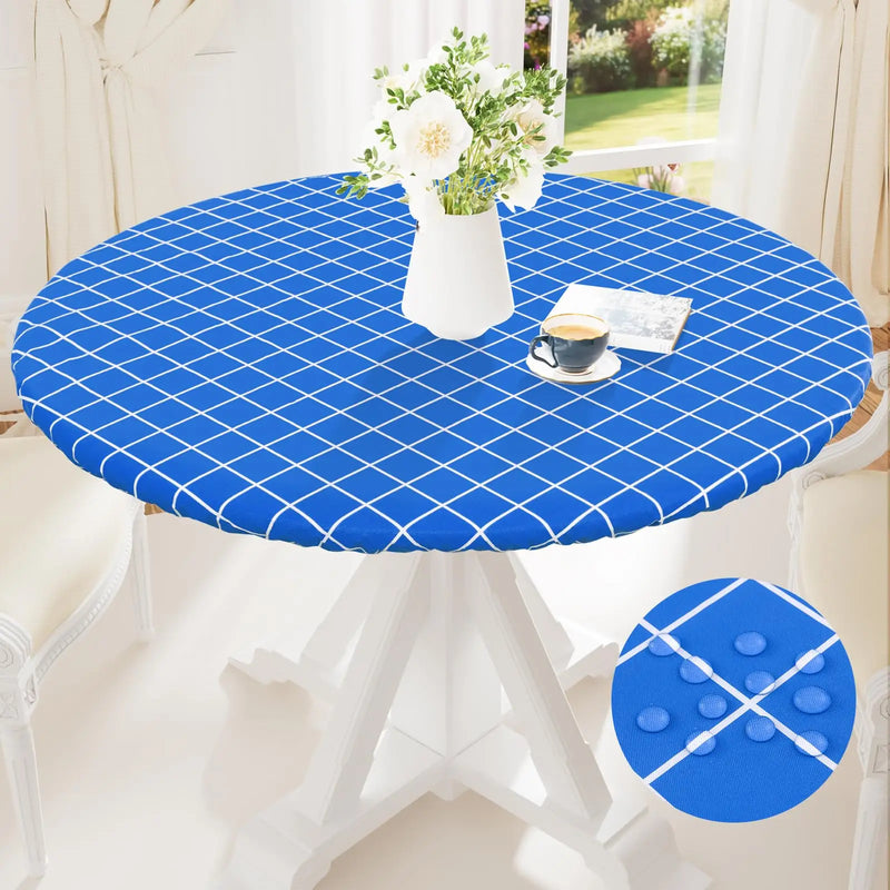 Axyaa Round Moroccan Tablecloth 60inch Waterproof Heat-Resistant Dining Kitchen Table Cover