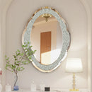 Axyaa Crystal Arch Vanity Mirror with Crushed Diamonds for Home and Hotel Wall Decor