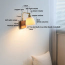 Axyaa Vintage Brass Ceramic LED Wall Lamp with Pull Chain Switch