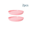 Pink Striped Home Plate Set with Axyaa Brand - Reusable Tableware for Fruit, Dessert, and Snacks