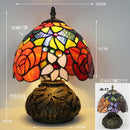 Axyaa Red Rose Stained Glass Table Lamp 8" - Bedroom Living Room Home Office