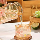 Axyaa Flower Glass Water Jug with Lid: Cute Design, High Borosilicate, Kitchen Housewares