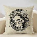 Axyaa Motorcycle Pattern Cushion Cover 45x45cm - Black and White Design