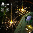 Axyaa Solar Firework Lights 8 Modes Remote Control Starburst Lamp - Christmas Garden Decor