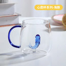 Axyaa 3D Cartoon Animal Glass Cup - Cute Single Layer Cup for Water, Coffee, Juice