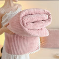 Axyaa Knitting Velvet Throw Blanket: Lightweight, Warm, All Season Solid Color Plaid