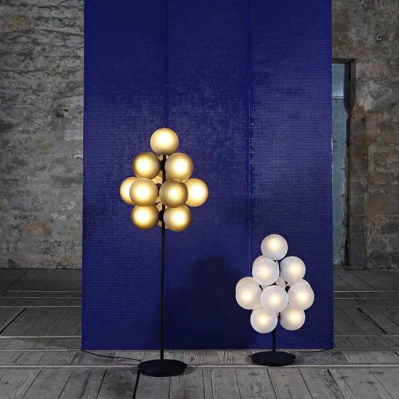 Nordic Stella Grape Floor Lamp by Axyaa: Modern Glass Bubble LED Fixture for Home Decor