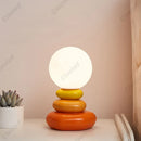 Axyaa Stone Table Lamp: Nordic Stacked Style for Bedroom & Living Room