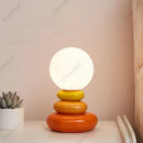 Axyaa Stacked Stone Table Lamp - Nordic Design for Elegant Bedroom and Living Room