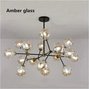 Axyaa Glass Ball LED Chandelier Pendant Lamp - Minimalist, Modern Lighting Fixtures