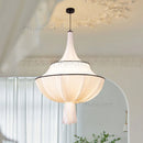 Axyaa Nordic LED Fabric Chandelier Vintage White Cloth Chandelier