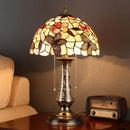 Axyaa Shell Decor Brass Vase Table Lamps LED Modern Tiffany Design for Home Bedroom