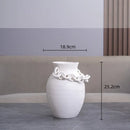 Axyaa Geometric Chain Ceramic Vase: Stylish Handcrafted Room Decor & Flower Holder