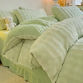 Axyaa Winter Bubble Plush Rabbit Velvet 4-Piece Bed Sheet Set