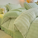 Axyaa Winter Bubble Plush Rabbit Velvet 4-Piece Bed Sheet Set
