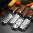 Axyaa Stainless Steel Cheese Grater with Wooden Handle and Vegetable Slicer