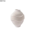 Axyaa Wrinkled Art Ceramic Vase for Flower Arrangements, Hydroponics, and Decor