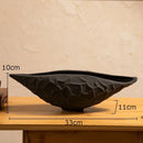 Axyaa Ceramic Floral Vase Porcelain Decoration Crafts Black Relief Modern Decor
