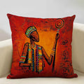 Axyaa African National Style Oil Painting Cushion Cover for Living Room Sofa Art