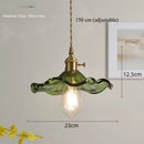 Axyaa Green Glass Pendant Lamp: Retro Nordic Luxury LED Chandelier for Home Decor