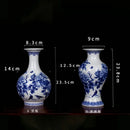 Axyaa Peony Decorated Blue & White Porcelain Vase - High-Quality Fine Bone