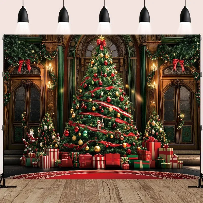 Axyaa Christmas Day Party Decor Tapestry: Tree, Gift Box Living Room Home Decoration