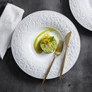 Axyaa Relief Stone Pattern Ceramic Plate Set for Dining Table and Kitchen