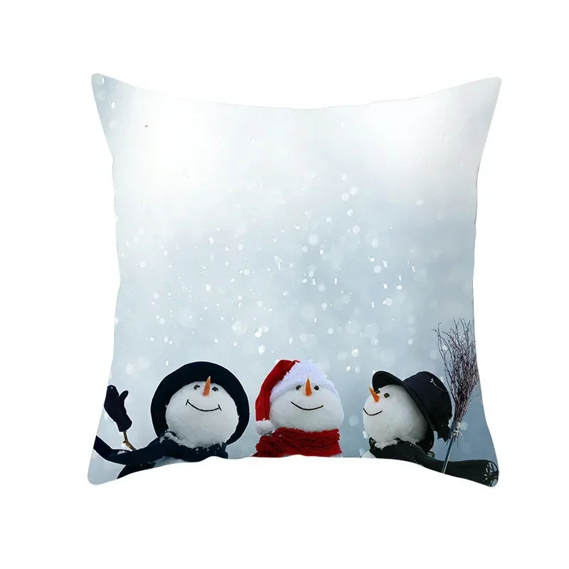 Snowman Pillow Cover Winter Home Decor Cushion Covers by Axyaa