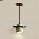 Axyaa LED Pendant Light Wood Wabi Sabi Hanging Lamp Yellow Travertine Luminaire