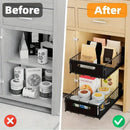 Axyaa Foldable Sliding Storage Basket: Under Cabinet Organizer for Home & Kitchen