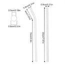 Axyaa Glass Straws Set with Brush Bag, 9pcs Smoothie Cocktail Milkshake Juice Straws