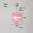 Axyaa Pink & White Glass Art LED Chandelier for Living Room