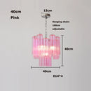 Pink White Glass Art LED Chandelier by Axyaa - Modern Hanging Lamps for Living Room