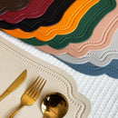 Axyaa PU Leather Placemats Set of 10 - Waterproof Non-Slip Heat Insulation Tableware Mats