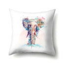 Axyaa Elephant Pattern Polyester Cushion Cover 45x45cm Home Decor Square Pillowcase