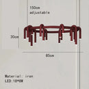 Axyaa Modern U-Shaped Chandelier Red Black Metal Cord Adjustable Dining Kitchen Bar