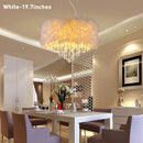 Axyaa Crystal Feather Ceiling Chandelier: Romantic Wedding Bedroom Lighting