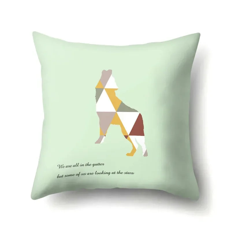 Axyaa Woodland Animal Cushion Cover: Bear Deer Pillow Case for Home Decor