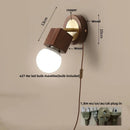 Axyaa Copper LED Wall Light Pull Chain Switch Modern Bedroom Mirror Lamp