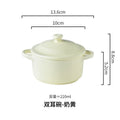 Ceramic 220ml Double Ear Bowl with Cover, Microwave & Oven Safe - Axyaa Brand