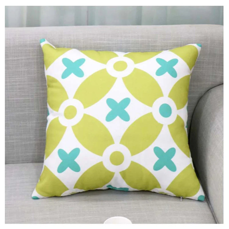 Axyaa Geometric Pattern Blue & White Pillow Case Home Decor Case