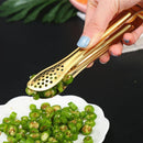 Axyaa Stainless Steel Smart Grill Tongs Gold/Silver Meat Clip for BBQ Cooking