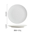 Axyaa Matte Ceramic Steak Pasta Dessert Salad Plate Hammer Pattern Shallow Restaurant Tableware