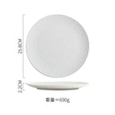 Axyaa Matte Ceramic Steak Pasta Dessert Salad Plate Hammer Pattern Shallow Restaurant Tableware